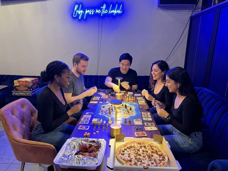 Indoor lounge and board games at Dream Lounge